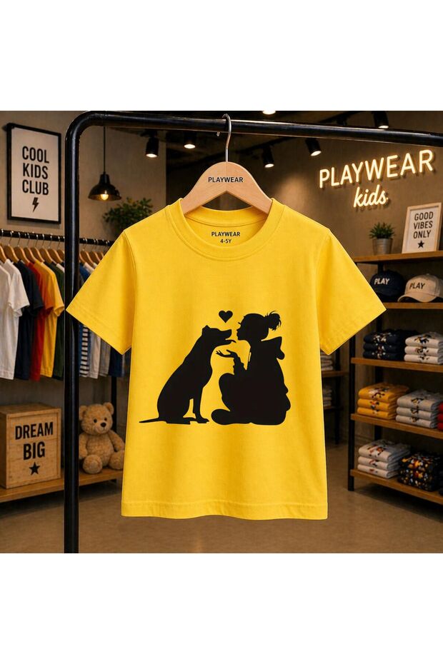 Doge Girl Shadow Printed 100% Children's Unisex T-Shirt 5 6 -7 8-9 10 -11 12 Years Old