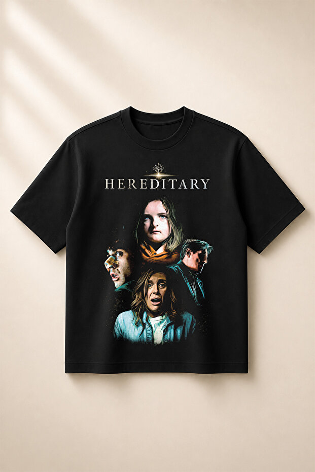 Hereditary Printed Oversize Boxy Cut Unisex 100% Cotton Tshirt (190 Gsm)
