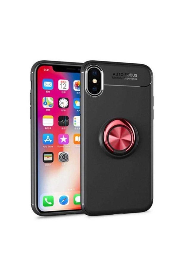 حافظة متوافقة مع هاتف Apple Iphone Xs Max 6.5 غطاء سيليكون مع حامل حلقة قابل للدوران