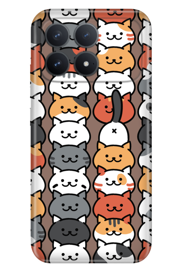 Poco F8 Pro 6.59" Case Colorful Silicone Printed Tpu Nankor Cat