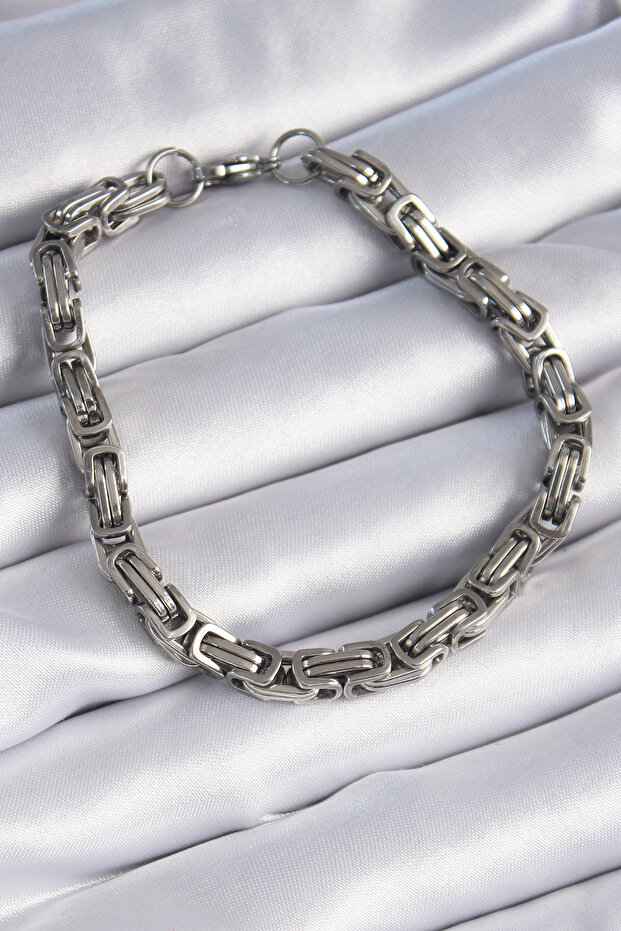 316L Steel Silver Color King Chain Model Men's Bracelet