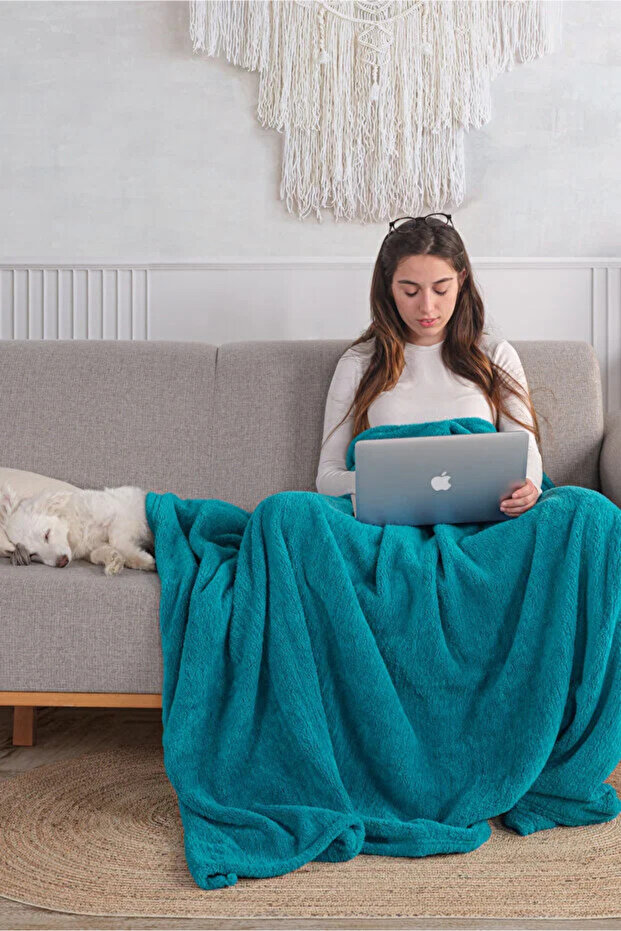 Vel |   Soft Furry, Plush, Wellsoft Tv Blanket Blue Single Blanket 150X200 cm