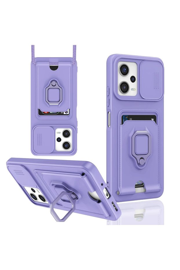 Aconcept Poco X5 5g Case Zuma Silicone with Business Card Holder and Ring (215532) - Lilac