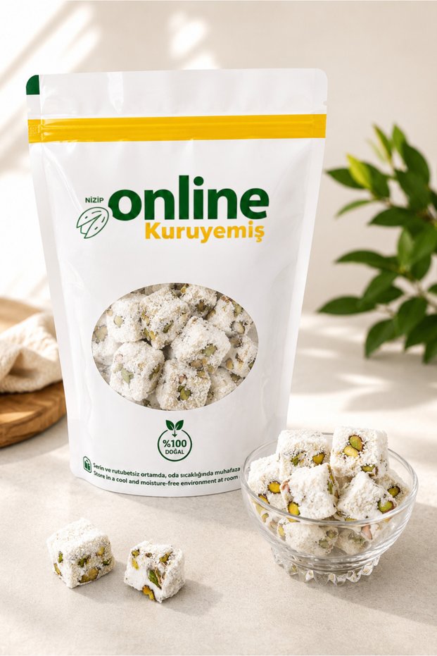 Lokum Coconut Double Pistachio - 500 Gr