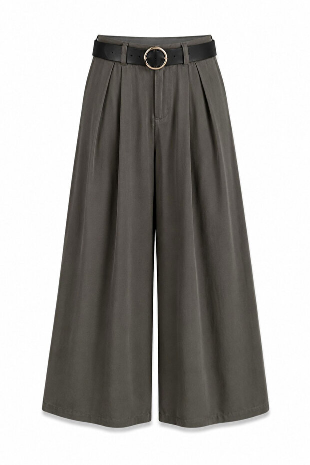 Woven Modal Belted Trousers