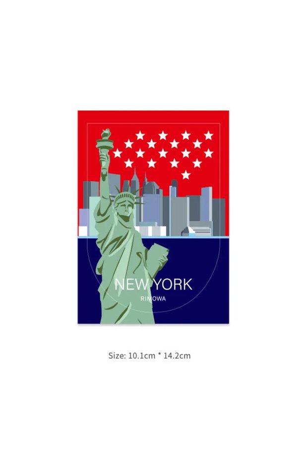 New York Fashionable Laptop Suitcase Stickers Various Countries Urban Landscape Tourism Decals Fridg