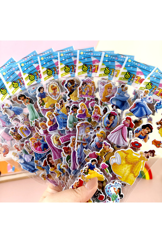 12PCS 12PCS Anime Disney Princess Snow White Stickers Kawaii Cute Waterproof 3D Dimensional Stiker P