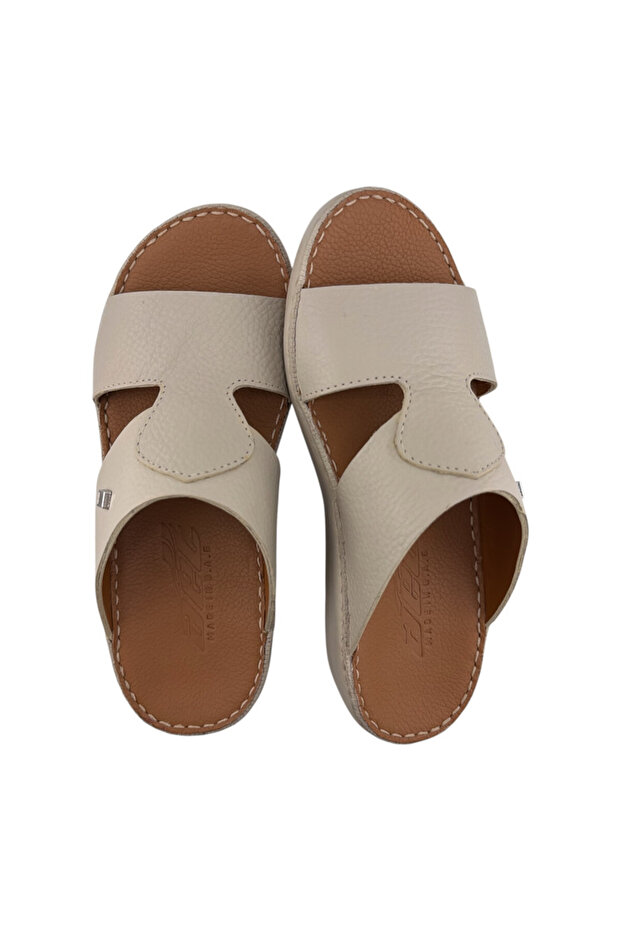 ( MB-101 ) Handmade Arabic Boy's Slippers | Arabic Sandals For Boys & Kids | Full Leather