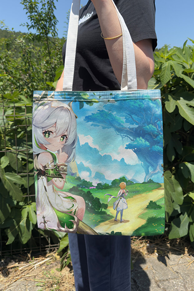 Nahida Genshin Impact V2 Double-Sided Canvas Print Tote Bag Anime Bag