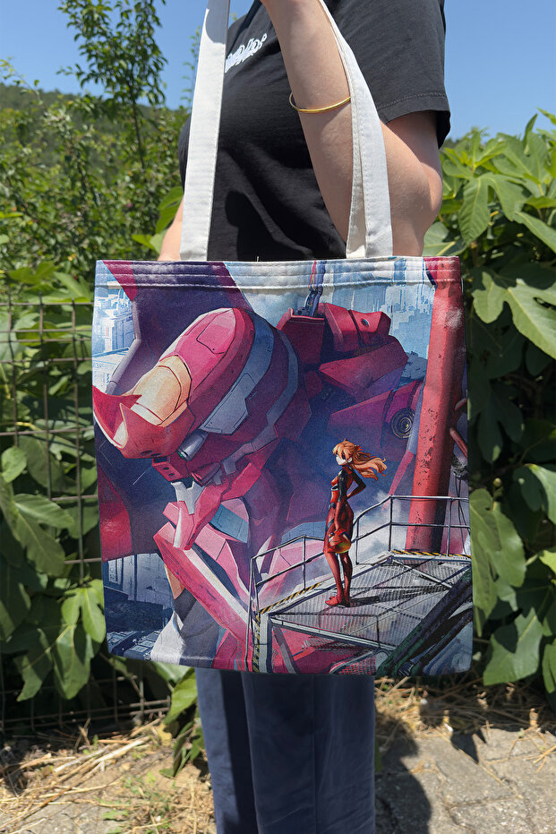 Neon Genesis Evangelion V4 Summer Winter Double-Sided Canvas Print Tote Bag Anime Bag