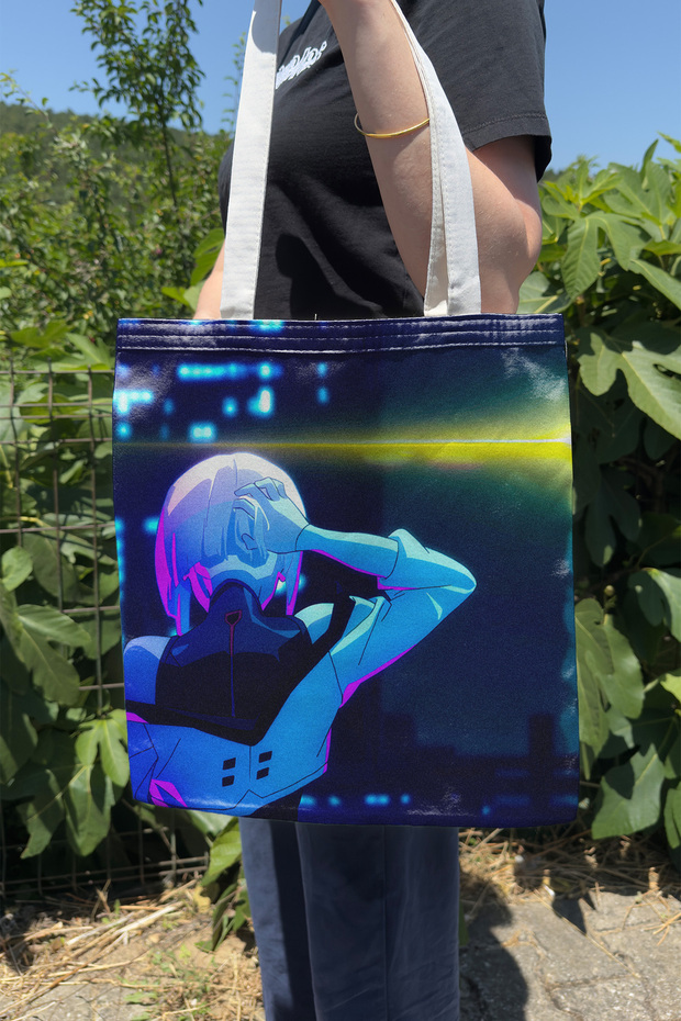 Cyberpunk Edgerunners V1 Summer Winter Double Sided Canvas Print Tote Bag Anime Bag