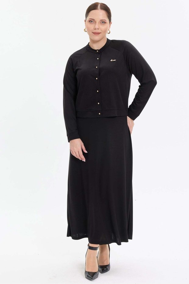 Solaris Fabric Button Detailed Women's Skirt Suit