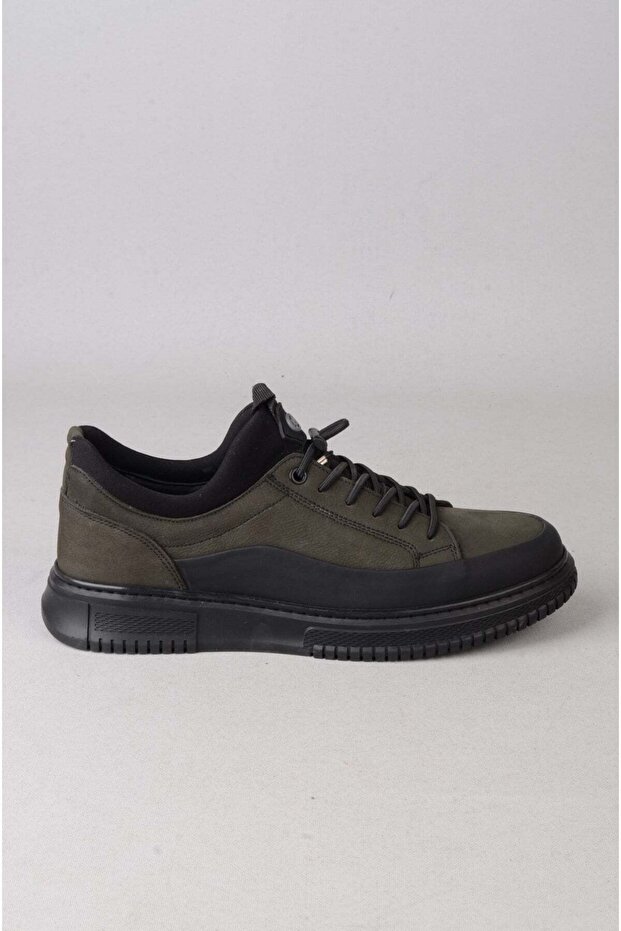 Kmc 6K1232 Genuine Leather Men's Shoes Khaki-Black