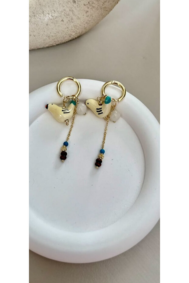 Bird Earrings with Dangles