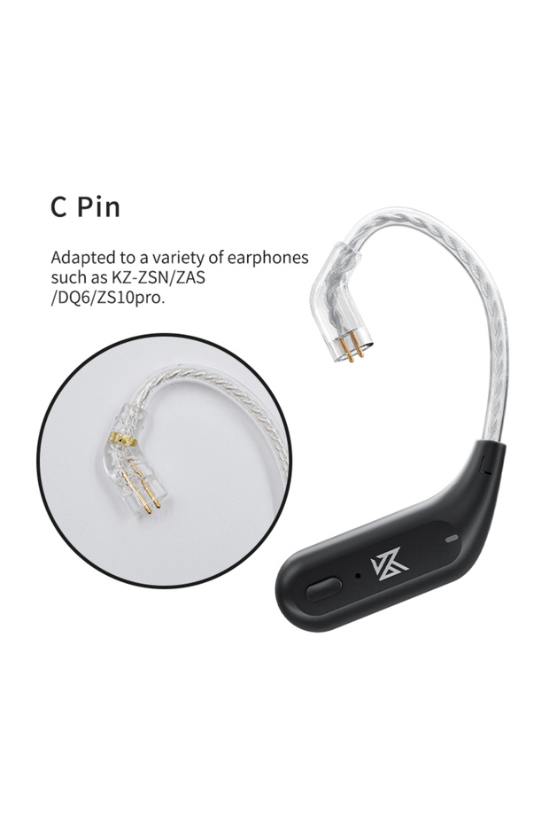 كابل ترقية لاسلكي AZ09 C PIN KZ AZ09 PRO متوافق مع بلوتوث 5.4، سماعات أذن لاسلكية HIFI مع خطاف للأذن C PIN