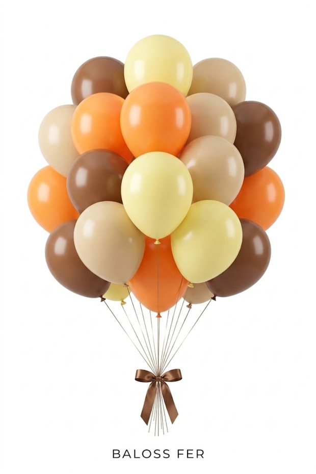 Sunshine Concept 20-Piece Macaron Yellow Pastel Orange Sea Sand Brown Birthday Balloon Set