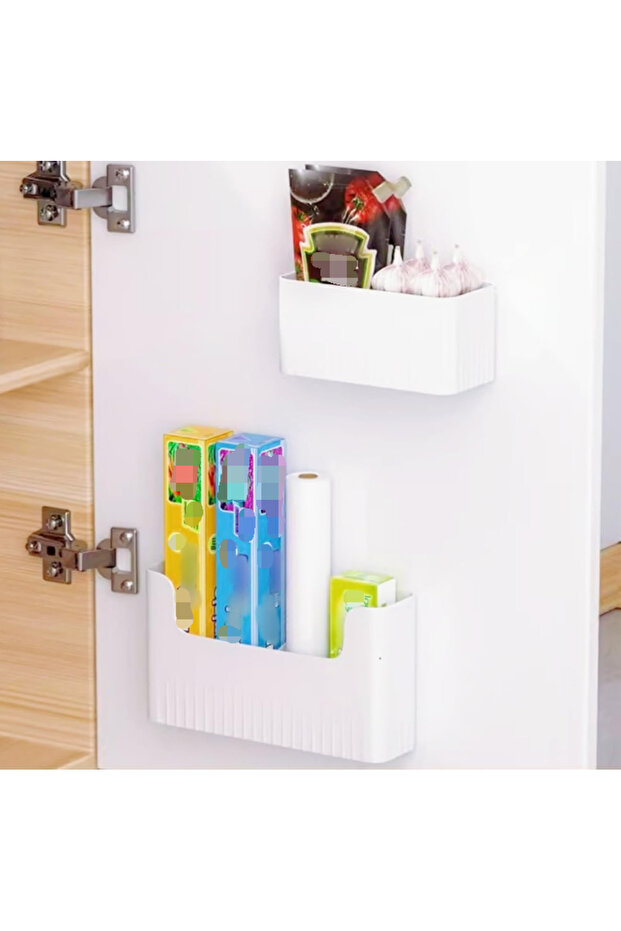 2-Pack Wall Organizer Boxes for Kitchen Cabinets and Bathroom Drawers