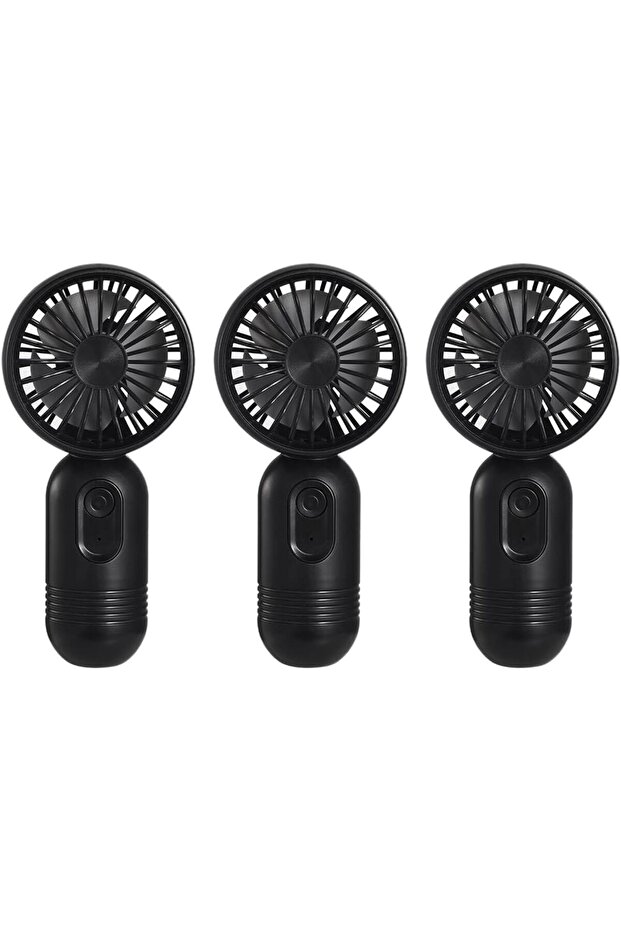 Three - pc set - Handheld fan - Three wind speeds - Easy to hold or put in a bag - Rechargeable via USB or battery - Quiet operation - for travel,...