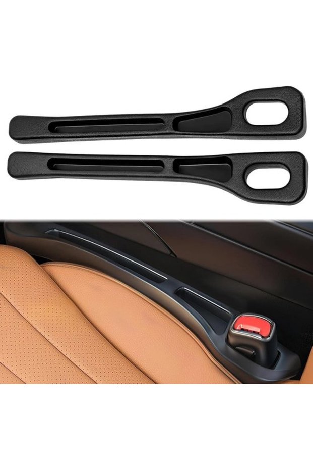 Universal Car Seat Storage Box Set of 2 Made of PU Leather - Black, for Organizing Mobile Phones, Keys, and Small Items