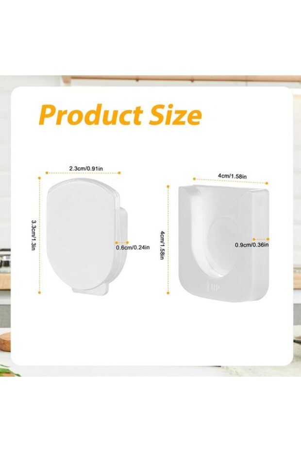 Magnetic Storage Hook Series - Wall-Mounted Remote Control Holder - Gray - Pack of 4 - Self-Adhesive Magnetic Design