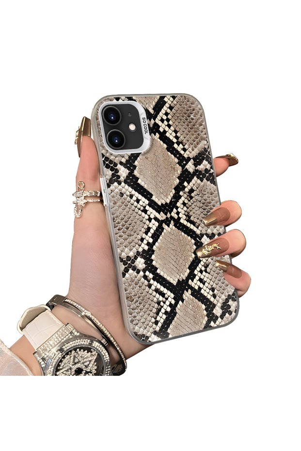 iPhone 12/12 Pro Compatible Hard Acrylic Back Silicone Edge Lens Protection Case