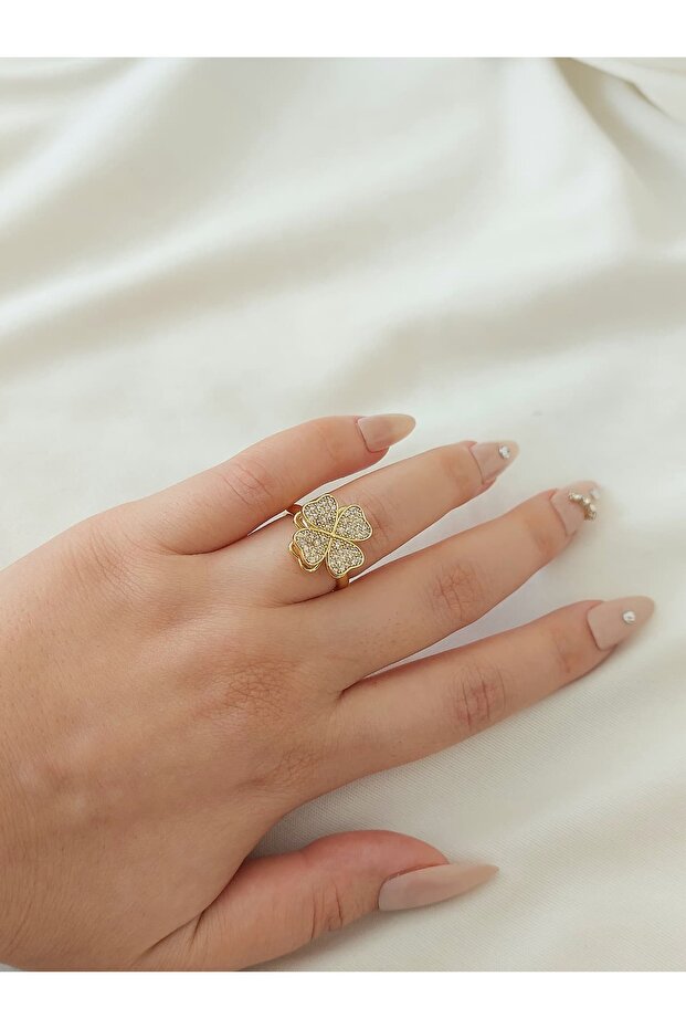 Clover Steel Stress Ring Can Be Adjusted to Fit the Finger