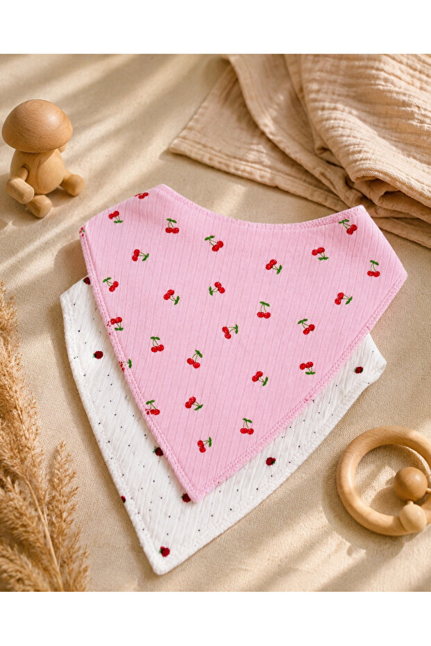 Pack of 2 Baby Scarf Bibs 100% Cotton Combed Cotton
