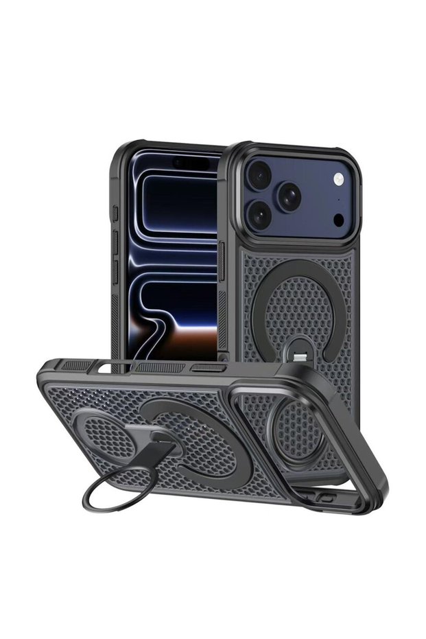 Apple iPhone 17 Pro Max Compatible Case Coolring M-Safe Silicone Case Black