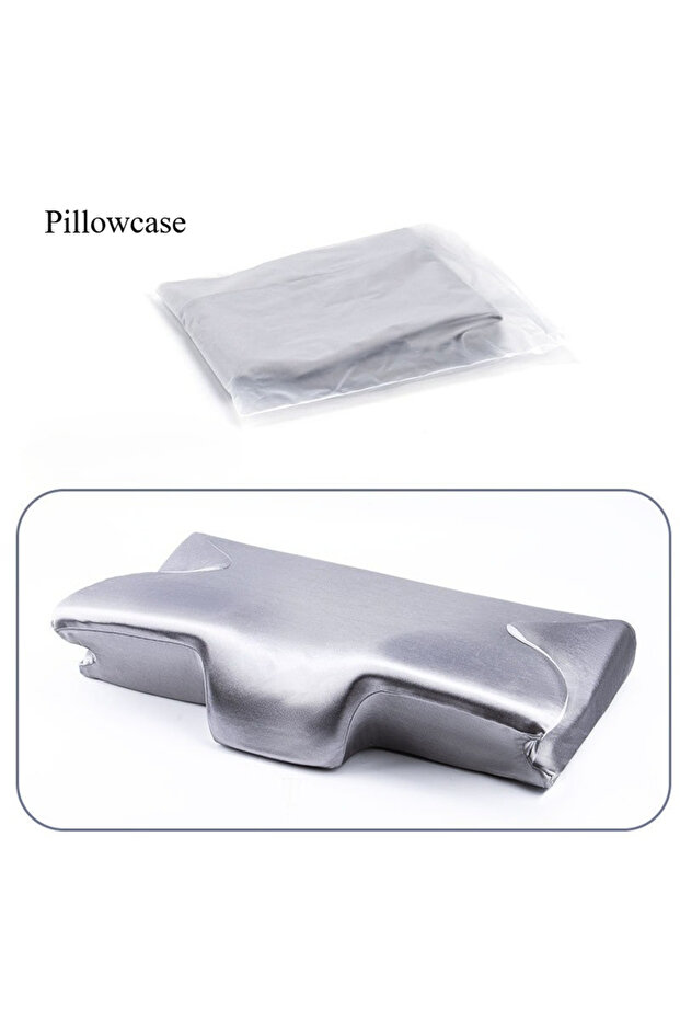 60X35cm Light Grey Cervical pillowcase Butterfly Shaped Pillowcase Soft and Breathable Bed Pillowcas