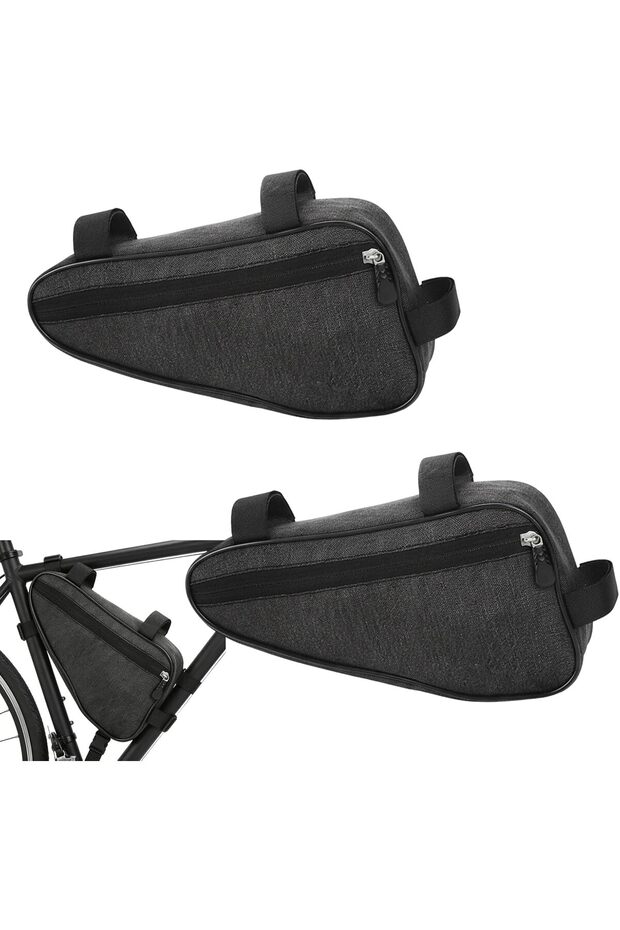 2 Bike Frame Bags, Lightweight Bike Frame Bags, for Daily Commuting and Long - Distance Riding, Compact Size (26x14x6 cm), 1.5 Liter Capacity, Black