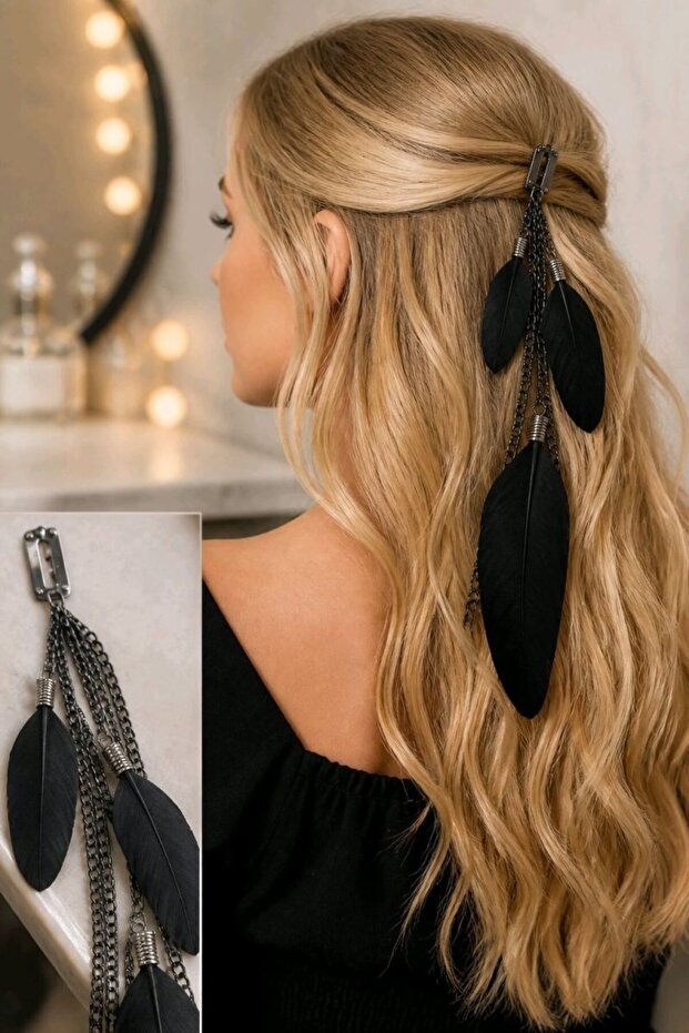 Real Feather Colorful Stylish Design Hair Ornament