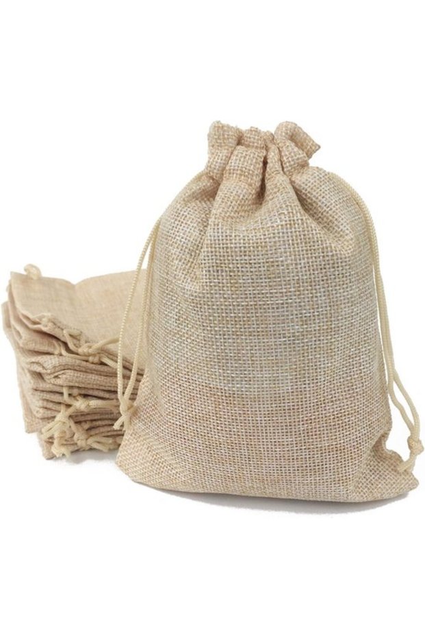 Storage Bags - 20-Pack - With Adjustable Drawstring - Linen Bags - Reusable Drawstring Bags - Gift Bags - Craft Bags - Art Supplies Bags - 23 x 17 cm