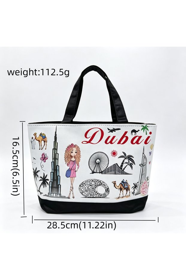 Casual Sling Bag Crossbody Chest Pack Lightweight 112.5g, Vintage Dubai Print HD Digital Anti-Fade Small Shoulder Purse, Secure Zipper Anti-Theft Travel Hiking Daypack Outdoor Sport Gym Workout