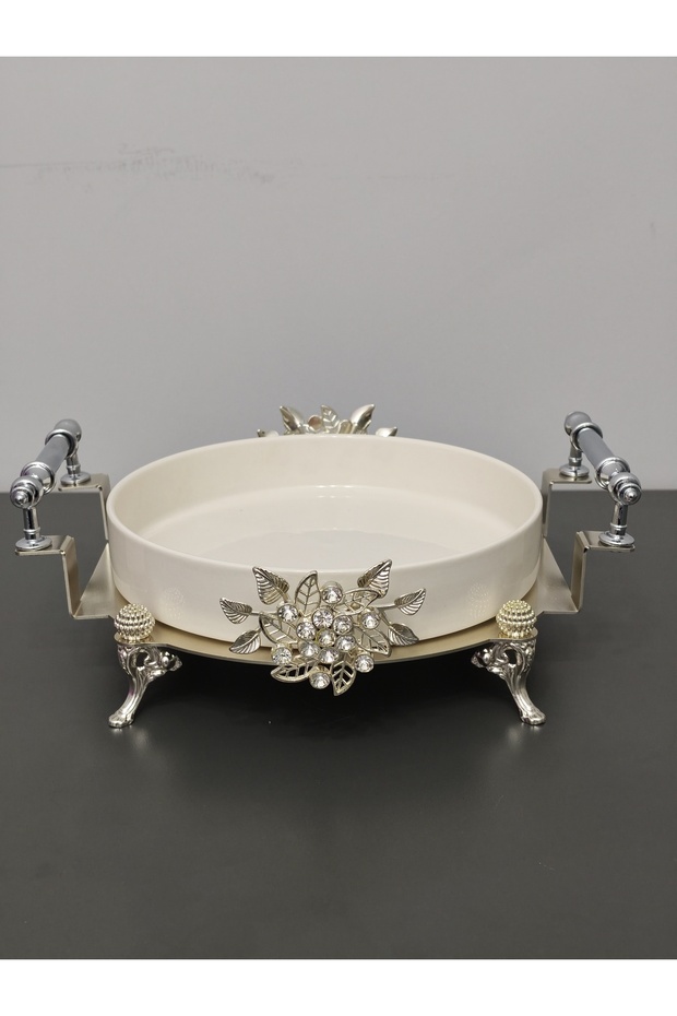 Special Laser-Cut Luxury Oven Bowl with Figures and Silver Details