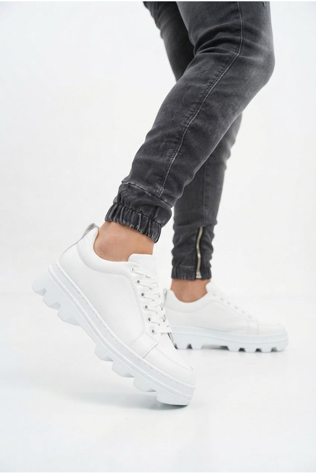 Zrk-X056 Premium Tractor Sole White Men's Sports Shoes