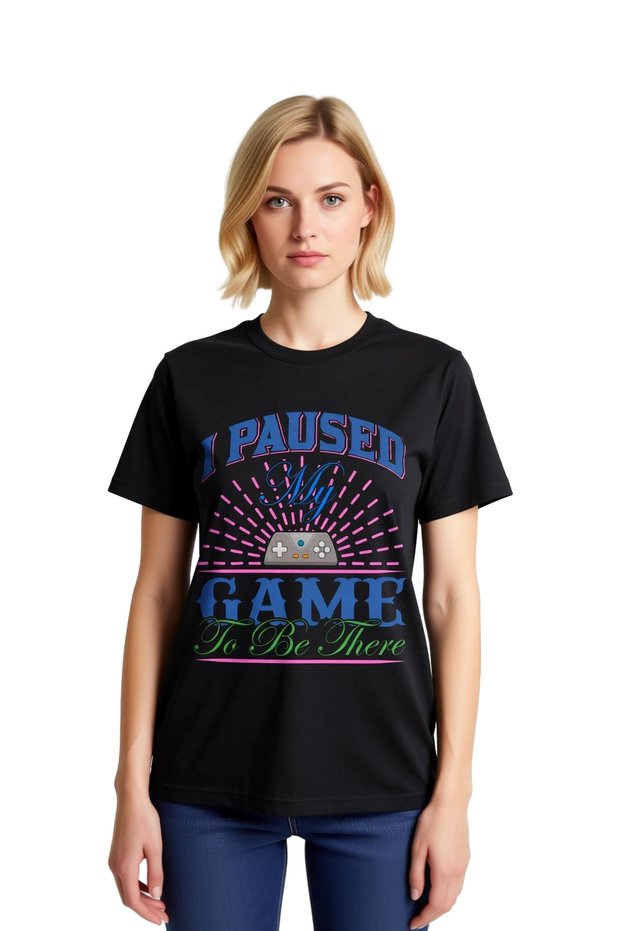 Women's Game-Themed Printed T-Shirt Short Sleeve Round Neck Relaxed Fit Digital Print Detailed Casual