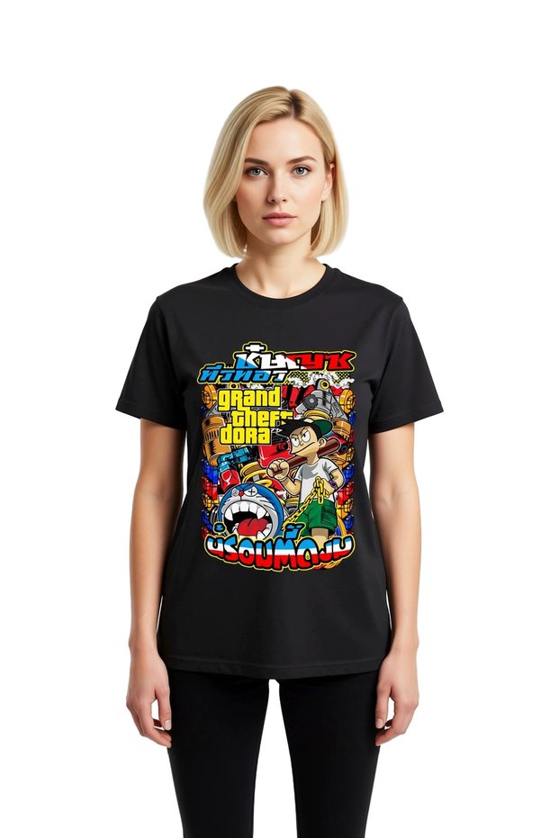Women's Comedy Parody Printed Short Sleeve T-Shirt Playful Graphic Design Casual Relaxed Fit Modern Stylish