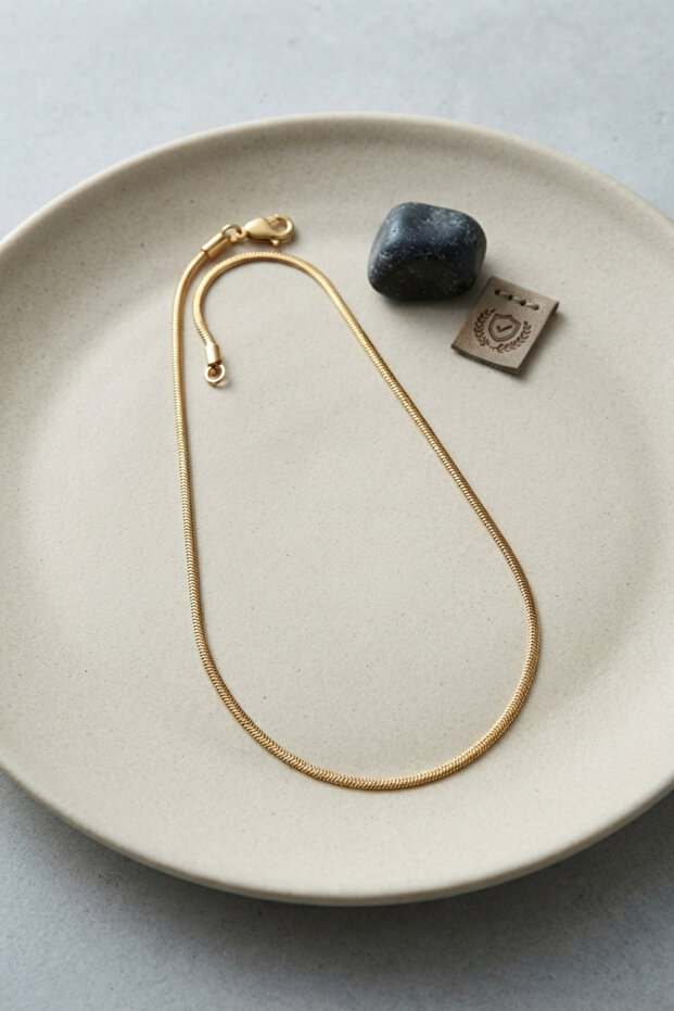 316L Steel Gold Color 55 cm Snake Model Men's Necklace -