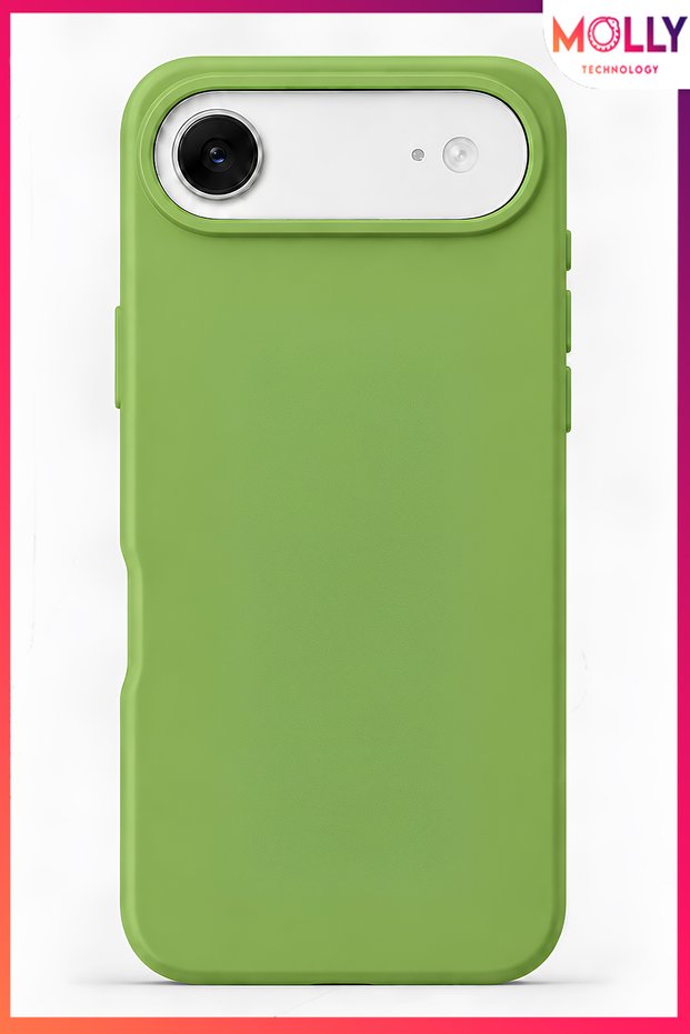 Pistachio Green Liquid Inside Velvet Matte Silicone Case for iPhone 17 Air