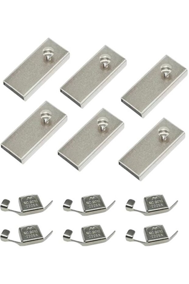 6-piece set of magnetic sewing rails in silver