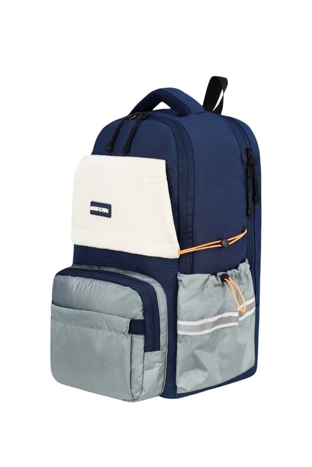 A+ Premium Quality 5-Compartment Navy Blue Water-Repellent Backpack with Water Bottle Compartment for Sports, Travel, Middle School, High School, Daily School Use 641