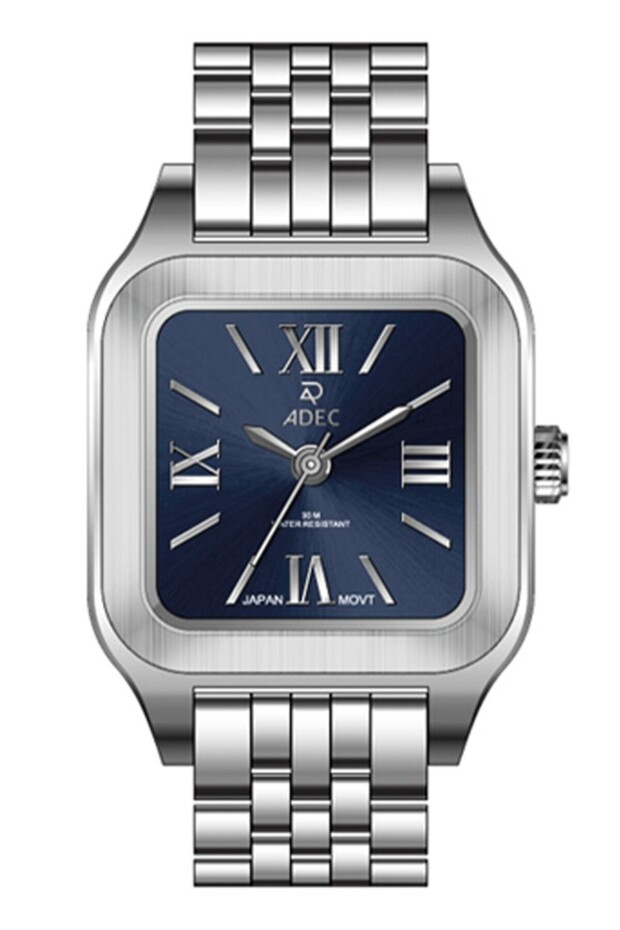 Al24109-4 Steel Case Square Case with Calendar Minimal Japanese 3 Atm Water Resistant Metallic Color Kad