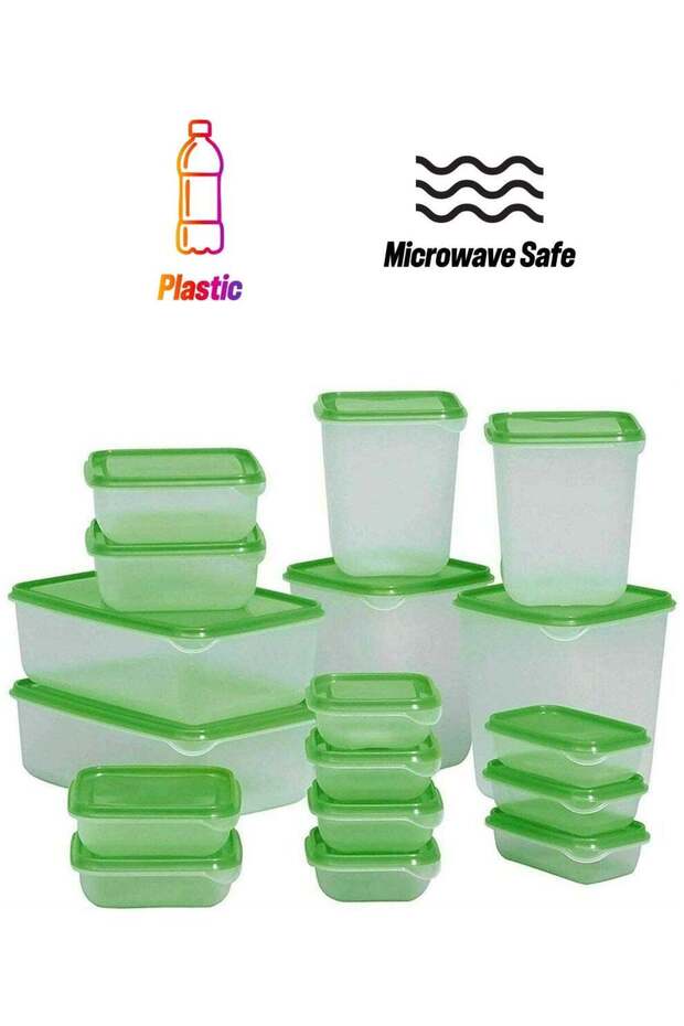 Durable Plastic Storage Food Containers of 17 Pieces, Lunch Box Adults BPA-Free, Suitable for Dishwasher, Freezer, Microwaveable