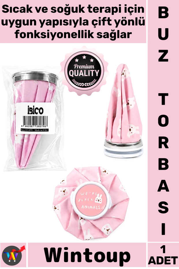 # Ice Pink Stylish Rabbit Patterned Reusable Ice Bag with Leak-Proof Cover That Keeps Hot and Cold