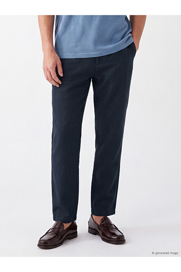 Nevavm Regular Fit Linen Blend Men's Trousers with a Difference