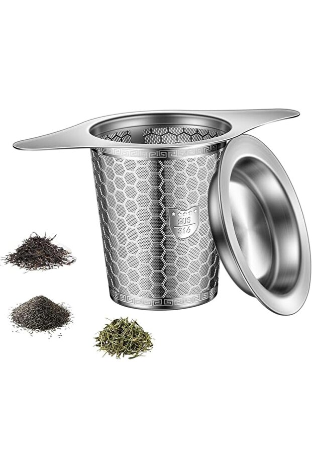 Tea Infuser for Loose Leaf Tea, 316 Stainless Steel Extra Fine Mesh Tea Strainer with Double Handles