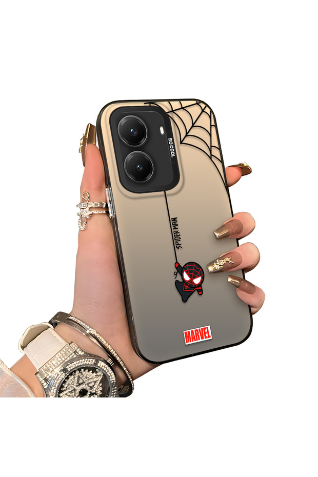 Poco X7 Pro Compatible Silicone Edge Hard Back Case Couple Phone Case Spiderman Patterned