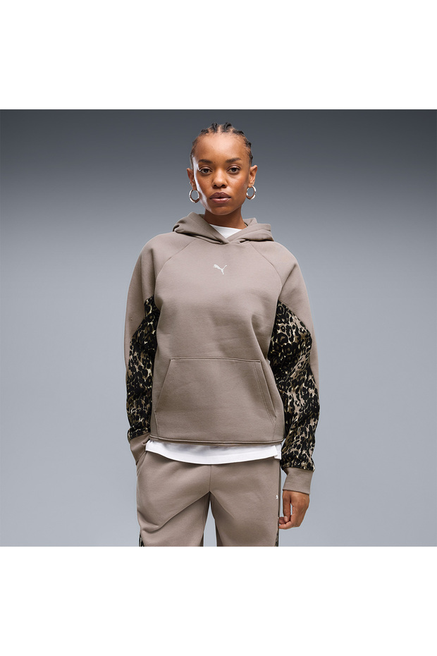Sport Animal Women's Brown Hooded Sweatshirt
