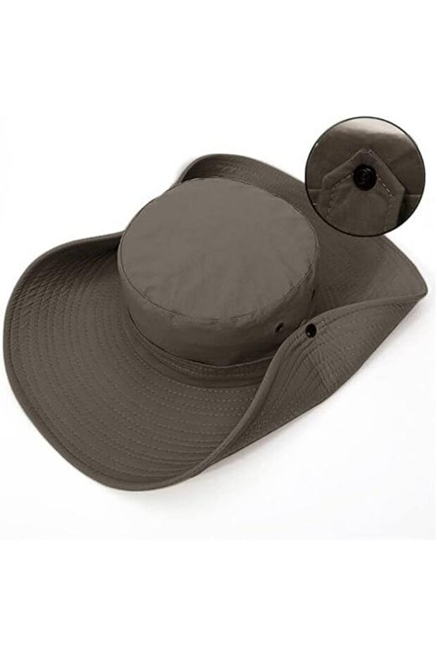 Unisex wide brim sun hat 62cm 12cm brim waterproof UV cowboy.