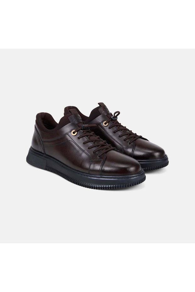 Men's Brown Desacomfort Flexible Ankle Leather Sports Shoes